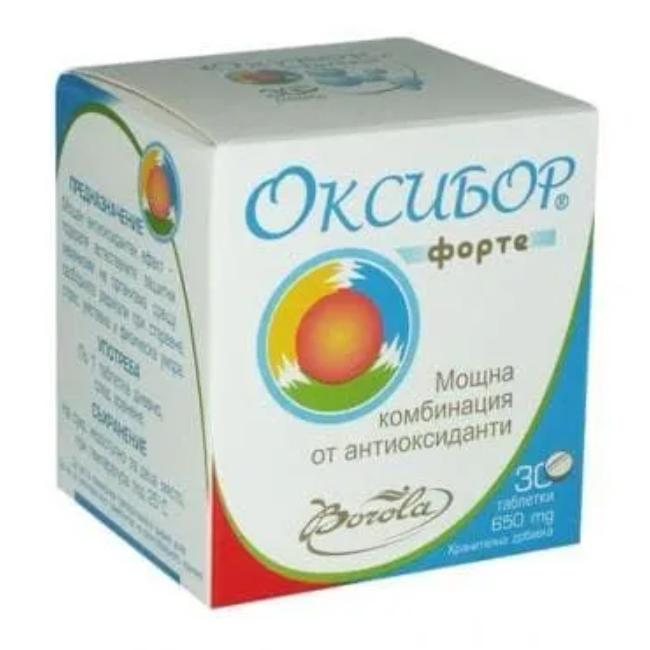 Оксибор Форте мощна комбинация от антиоксиданти 650 мг х 30 касули  Borola