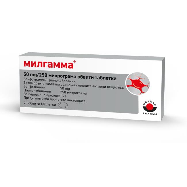 МИЛГАММА 50 МГ/250 МКГ X20 ТАБЛ.