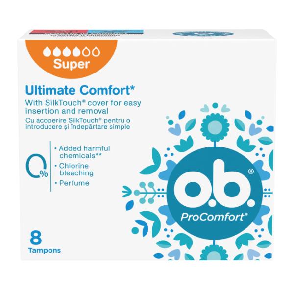 Тампони O.B. Pro Comfort Super, Silk Touch покритие x 8  бр.