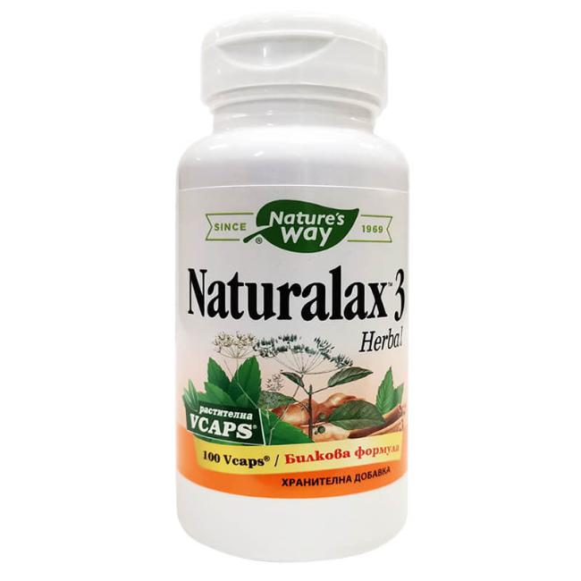 Натуралакс 3 Хербал при запек 410 мг х100 капсули Natures Way
