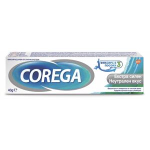 Corega Екстра силен Неутрален вкус Фиксиращ крем за зъбни протези 40 гр
