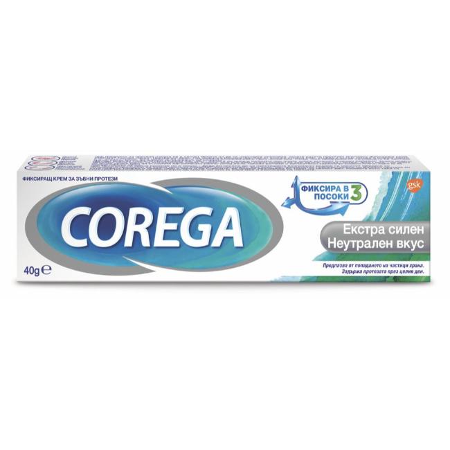 Corega Extra Strong Neutral Taste Denture Fixing Cream 40 g