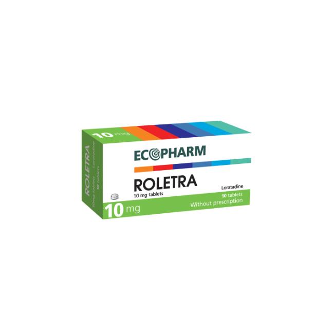 Roletra 10 mg for allergy symptoms relief x10 tablets